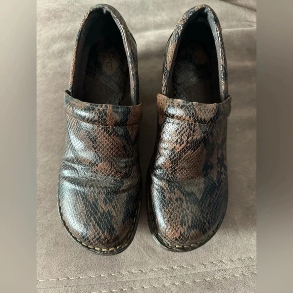 BOC Peggy Clog womens slip in brown and black snake skin like ‎ women’s Size 10 - Picture 1 of 7